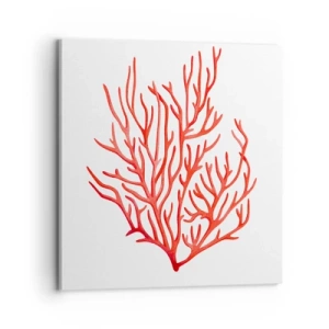 Quadro em tela - Filigrana coral - 70x70 cm