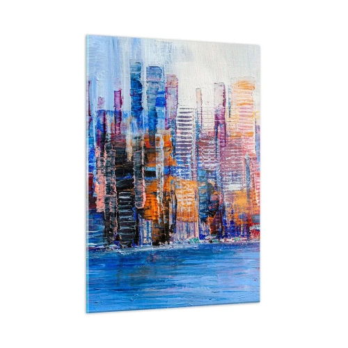 Quadro em vidro - Metrópole alegre - 50x70 cm