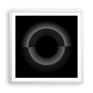 Pôster em moldura branca - Sol preto - 60x60 cm