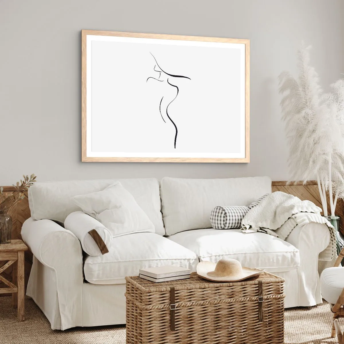 Pôster com moldura de carvalho claro - Elusiva como uma onda - 91x61 cm