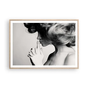 Pôster com moldura de carvalho claro - Ouvindo-se a si própria - 100x70 cm