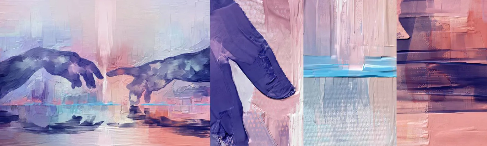 Amostra de Papel de Parede Standard Eco - Faísca divina da vida - Mãos, Miguel Ângelo, Pedaço - 100x30 cm