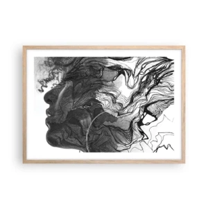 Pôster com moldura de carvalho claro - Entrelaçados em sonhos - 70x50 cm