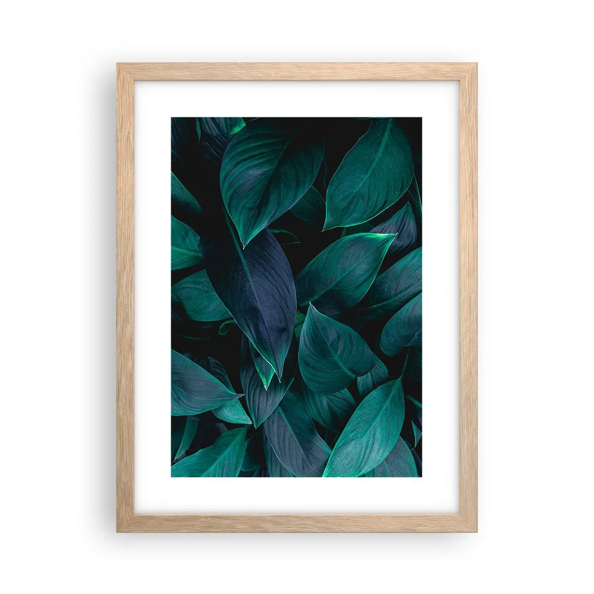 Pôster com moldura de carvalho claro - Verde em si - 30x40 cm