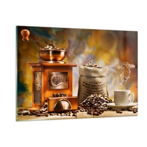 Quadro em vidro - A trituração do grão, o ruído do moedor - 120x80 cm