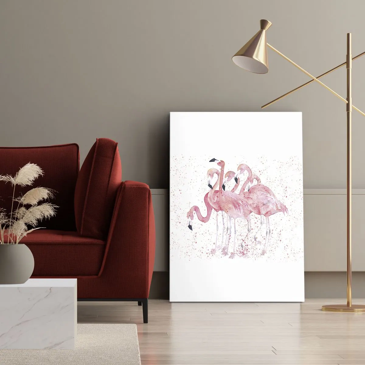 Quadro em tela - Conjunto cor-de-rosa - 55x100 cm