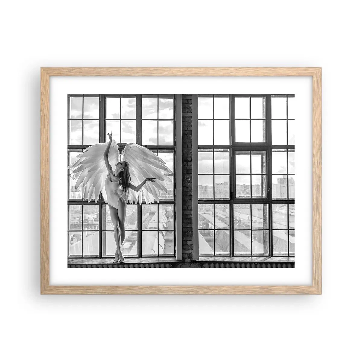 Pôster com moldura de carvalho claro - Cidade dos Anjos? - 50x40 cm