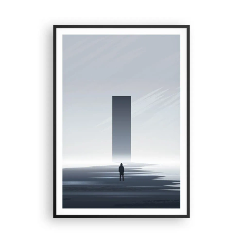 Pôster com moldura preta - Oportunidade ou ameaça? - 70x100 cm