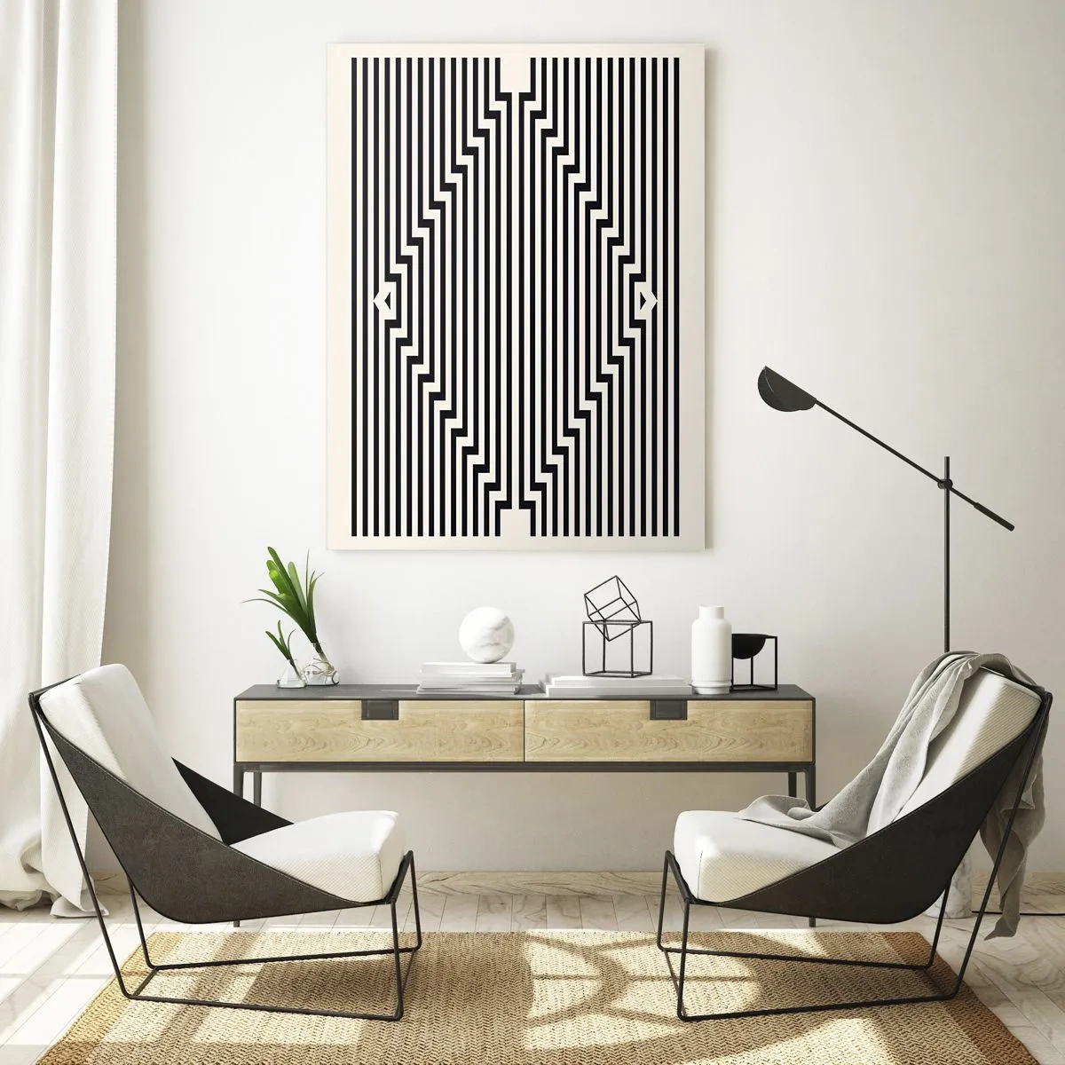 Quadro em vidro - Ilusão geométrica - 50x70 cm
