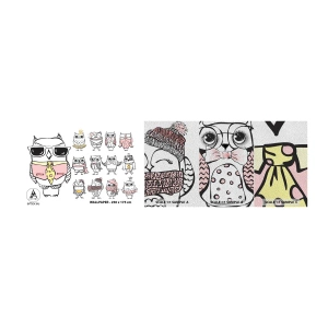 Amostra de papel de parede Premium Sand - Tantas funções a desempenhar - Para crianças, Coruja, Crianças - 100x30 cm