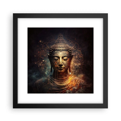 Pôster com moldura preta - Equilíbrio espiritual - 30x30 cm