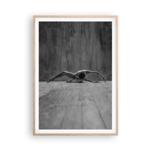 Pôster com moldura de carvalho claro - Simetria encontrada - 70x100 cm