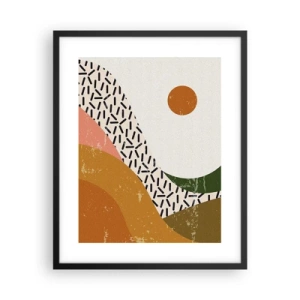 Pôster com moldura preta - Abstração solar - 40x50 cm