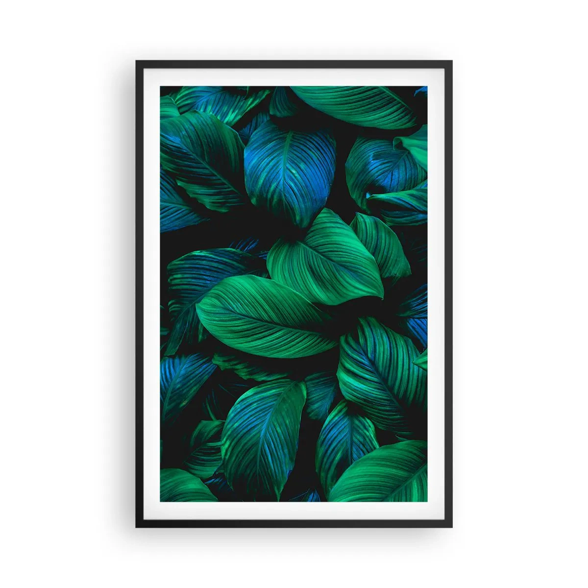 Pôster com moldura preta - Na multidão verde - 61x91 cm