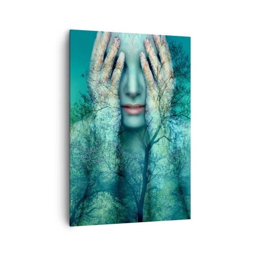 Quadro em tela - Imersa em azul - 70x100 cm