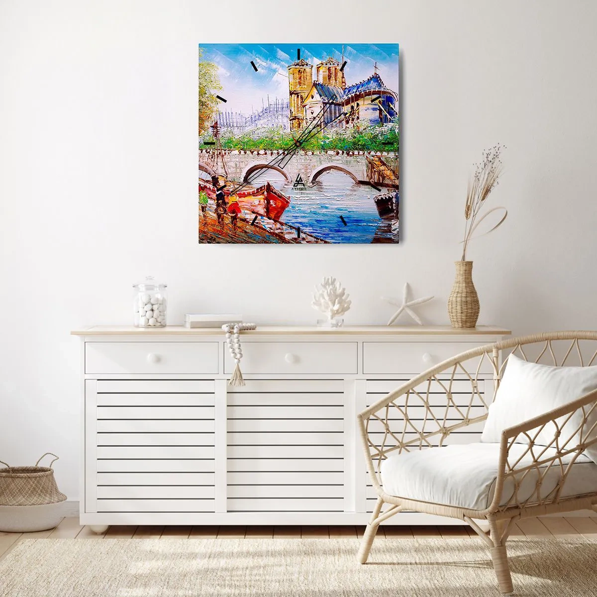 Relógio de parede - Relógio em vidro - Nunca sai de moda - 40x40 cm