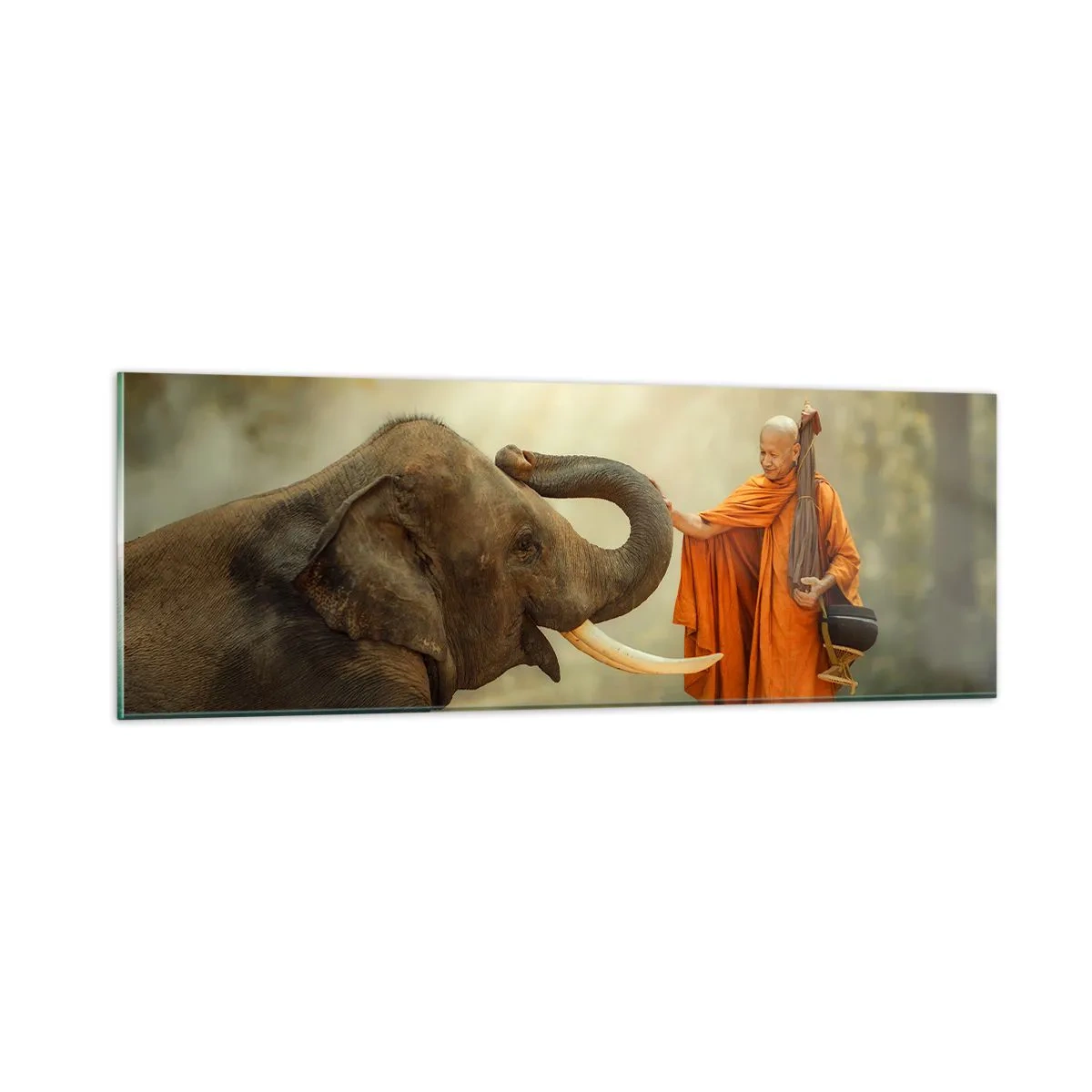 Quadro em vidro - Encontro na viagem - 90x30 cm