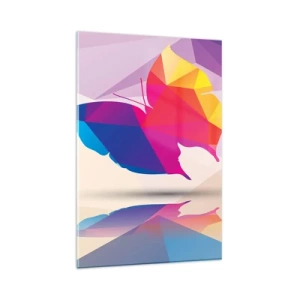 Quadro em vidro - Arco-íris borboleta - 80x120 cm