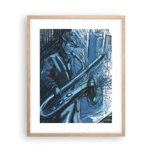 Pôster com moldura de carvalho claro - Rapsódia Urbana - 40x50 cm