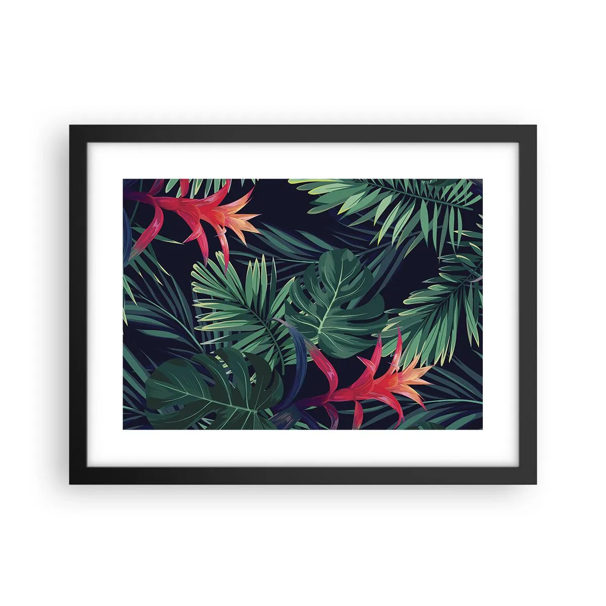 Pôster com moldura preta - Queimar em verde - 40x30 cm