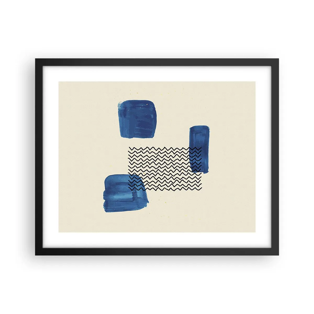 Pôster com moldura preta - Quarteto abstrato - 50x40 cm