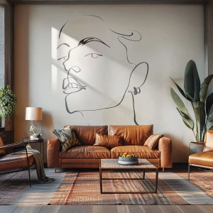 Papel de Parede Premium Sand - Olhar orgulhoso - Rosto de Mulher, Retrato de uma mulher, Gráficos - 100x70 cm