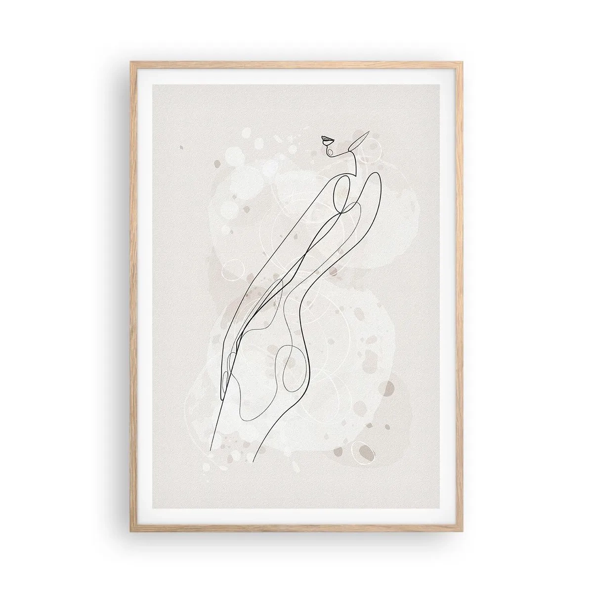 Pôster com moldura de carvalho claro - Errar o olhar - 70x100 cm