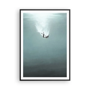Pôster com moldura preta - Nos braços do oceano - 70x100 cm