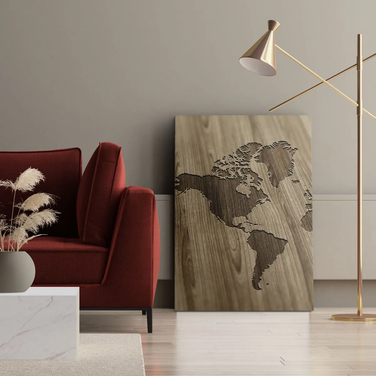 Quadro em tela - O mundo servido na mesa - 50x70 cm