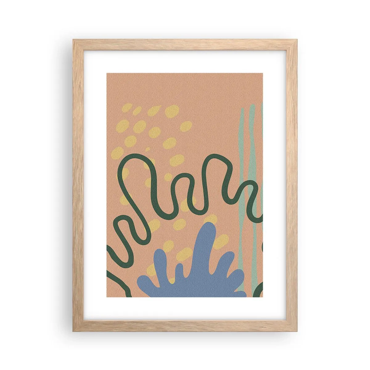 Pôster com moldura de carvalho claro - Abstração: diversidade da natureza - 30x40 cm