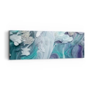 Quadro em tela - Correntes de azul - 90x30 cm