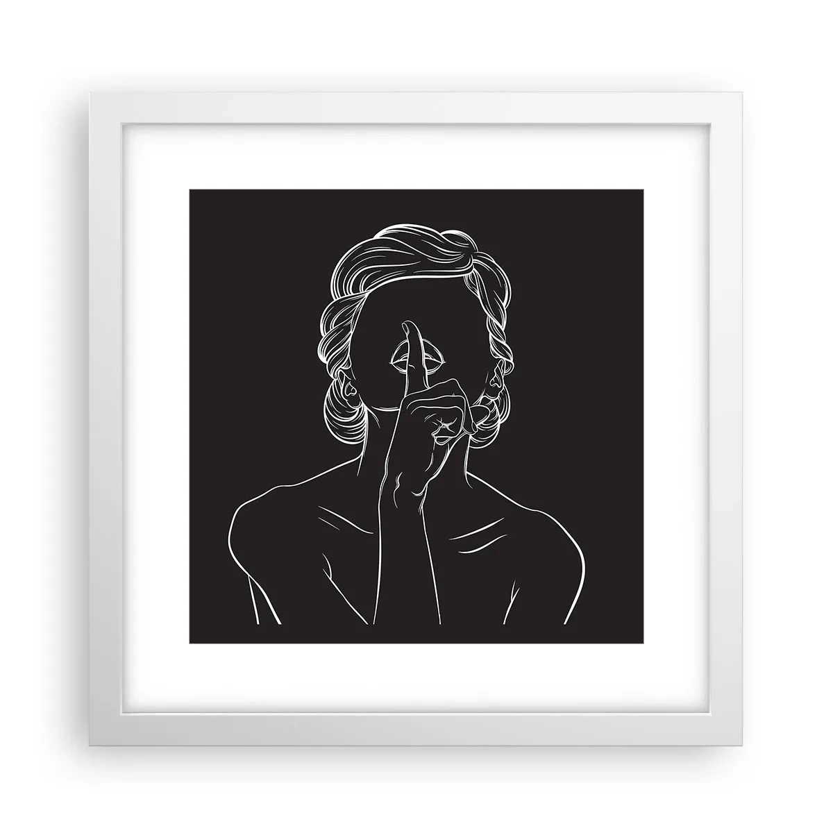 Pôster em moldura branca - A beleza floresce em silêncio - 30x30 cm