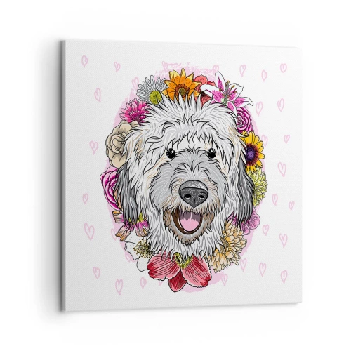 Quadro em tela - Alegria de cachorrinho - 60x60 cm