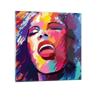 Quadro em vidro - Cantar uma vida inteira - 30x30 cm