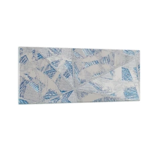 Quadro em vidro - Em um labirinto azul e cinza - 100x40 cm