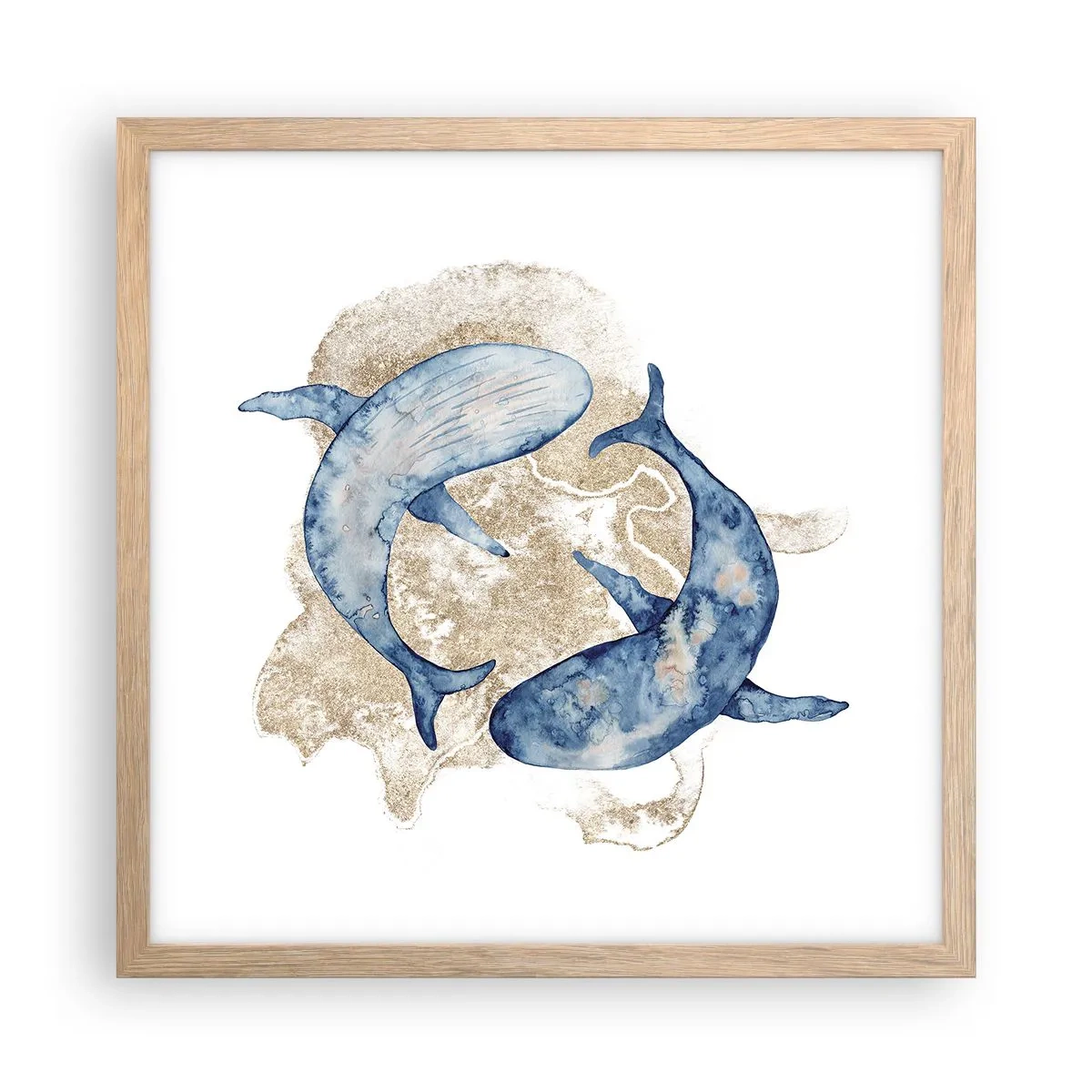 Pôster com moldura de carvalho claro - Amizade ou amor? - 40x40 cm