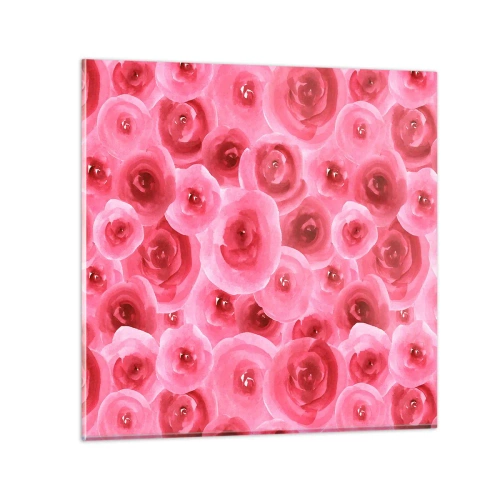 Quadro em vidro - Rosas acima e abaixo - 30x30 cm