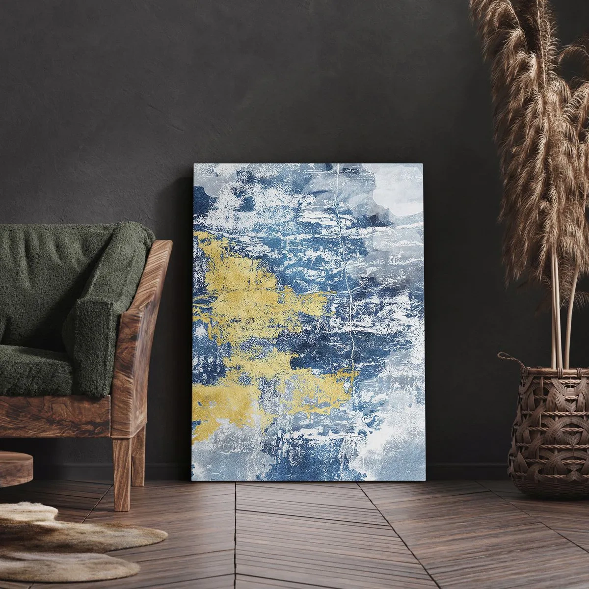 Quadro em tela - Abstração cheia de clima - 70x100 cm