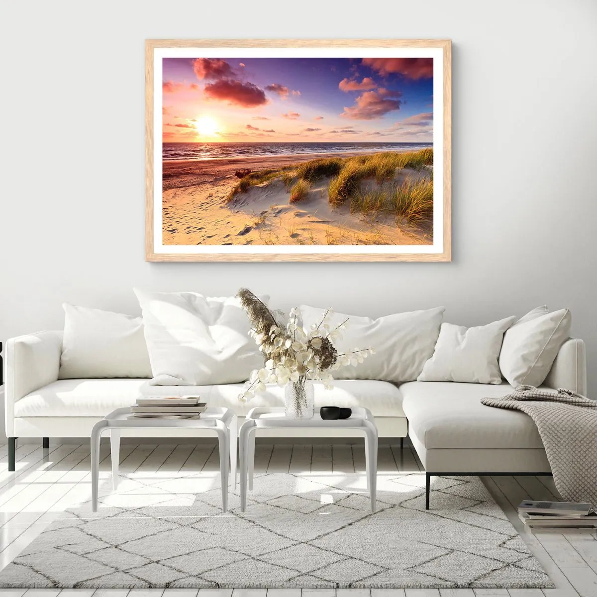 Pôster com moldura de carvalho claro - Ar com cheiro de verão - 70x50 cm