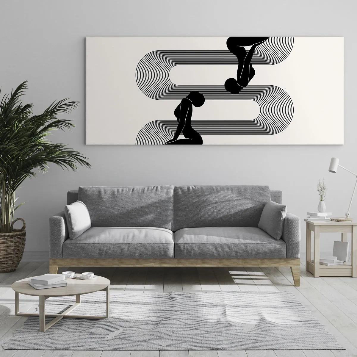 Quadro em vidro - Simetria sensual - 140x50 cm