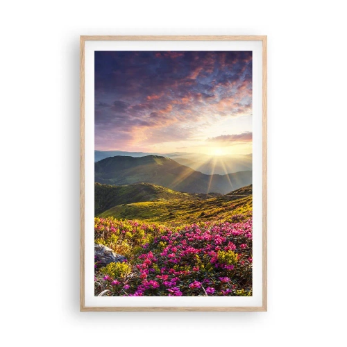 Pôster com moldura de carvalho claro - A frescura de uma manhã nas montanhas - 61x91 cm