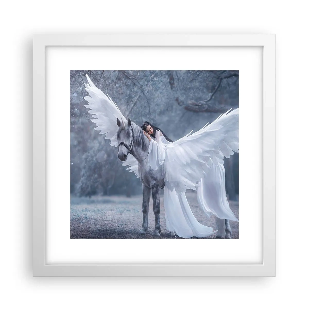 Pôster em moldura branca - Momento inspirado - 30x30 cm