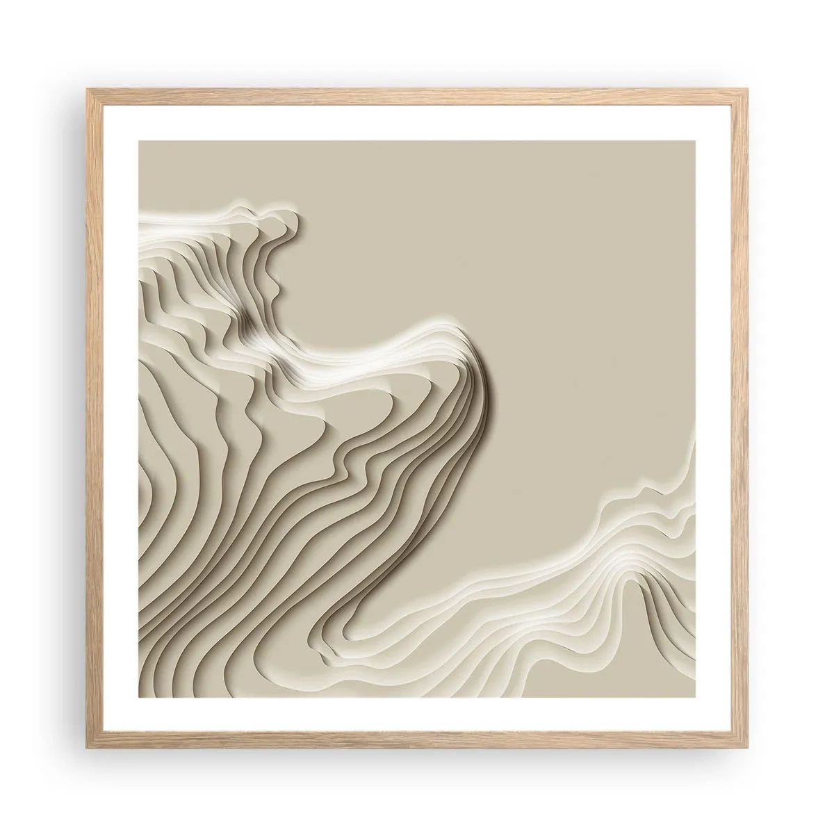Pôster com moldura de carvalho claro - Topografia da arte - 60x60 cm