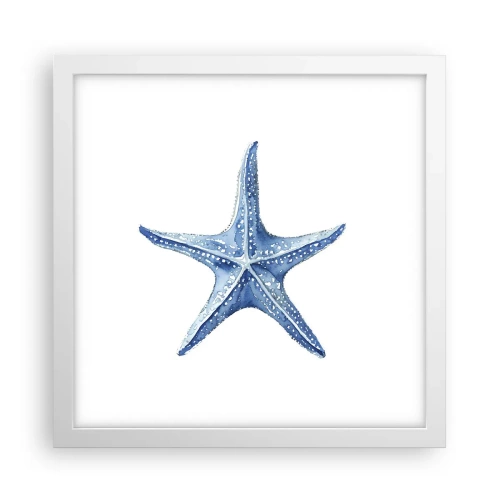 Pôster em moldura branca - Estrela do mar - 30x30 cm