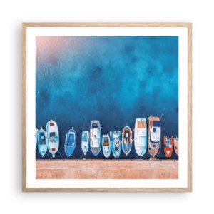 Pôster com moldura de carvalho claro - Em uma fileira - 60x60 cm