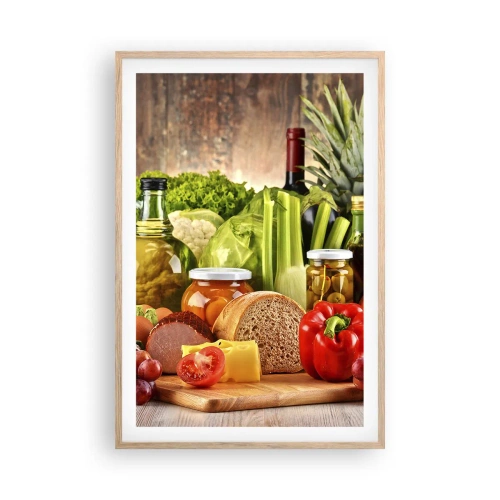 Pôster com moldura de carvalho claro - Defumados, cozidos, em conserva - 61x91 cm