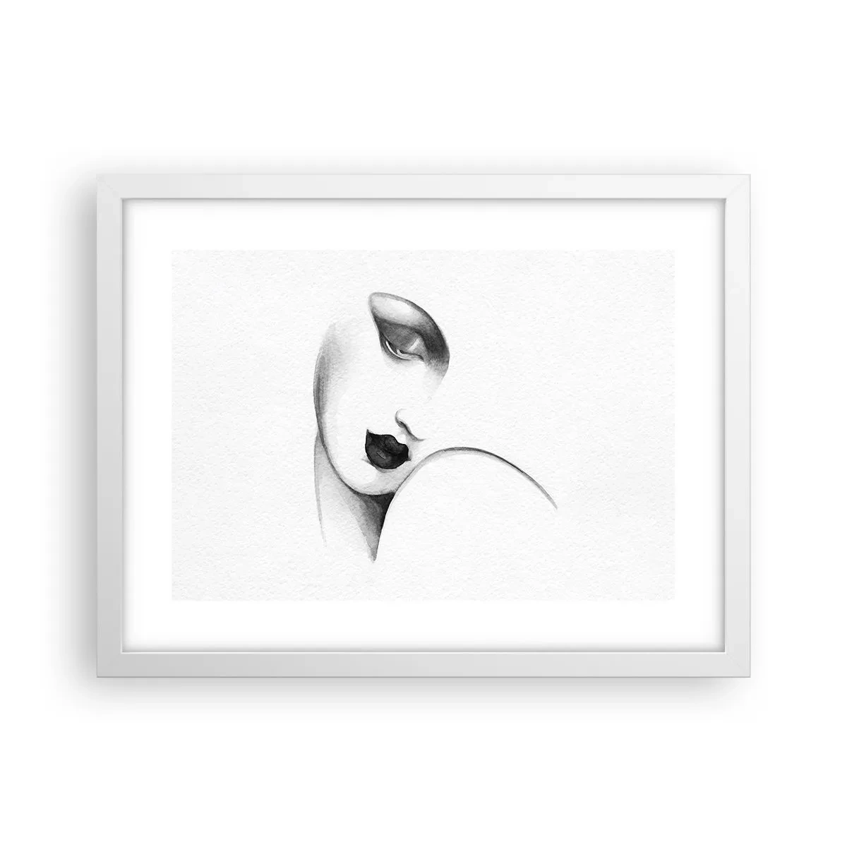 Pôster em moldura branca - No estilo de Łempicka - 40x30 cm