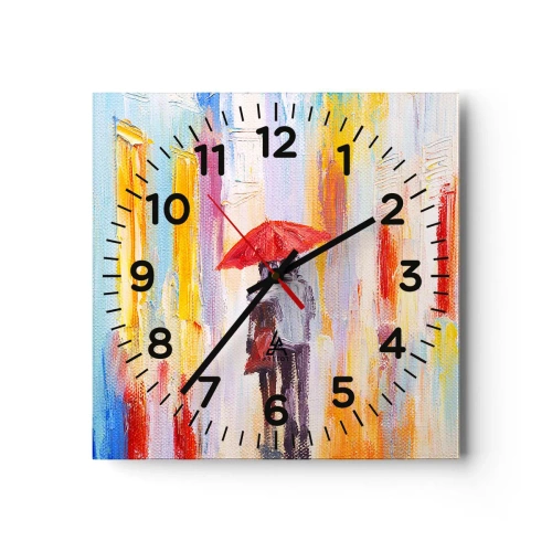 Relógio de parede - Relógio em vidro - Que continue a chover - 40x40 cm