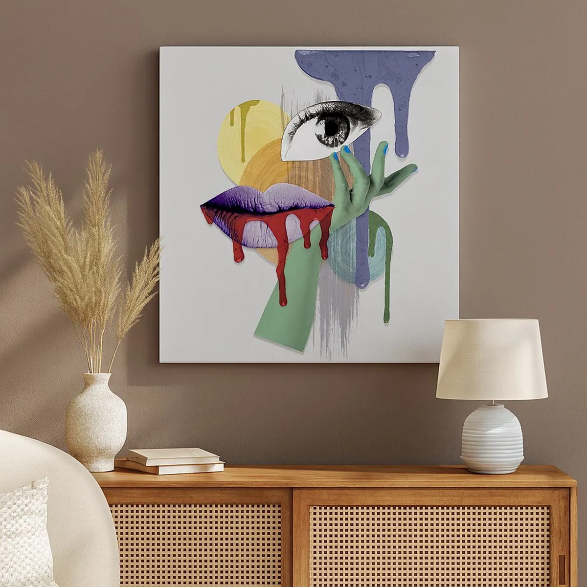 Quadro em tela - Retrato desconstruído - 30x30 cm