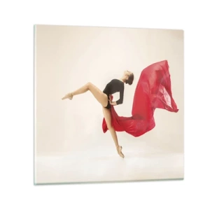 Quadro em vidro - Vermelho e preto - 50x50 cm